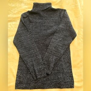 Style & Co Black Metallic Turtleneck Sweater, XL, Work Office Business Casual